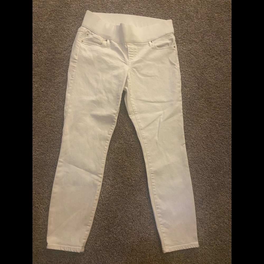 31L Gap Maternity White Crop Jeans Tall